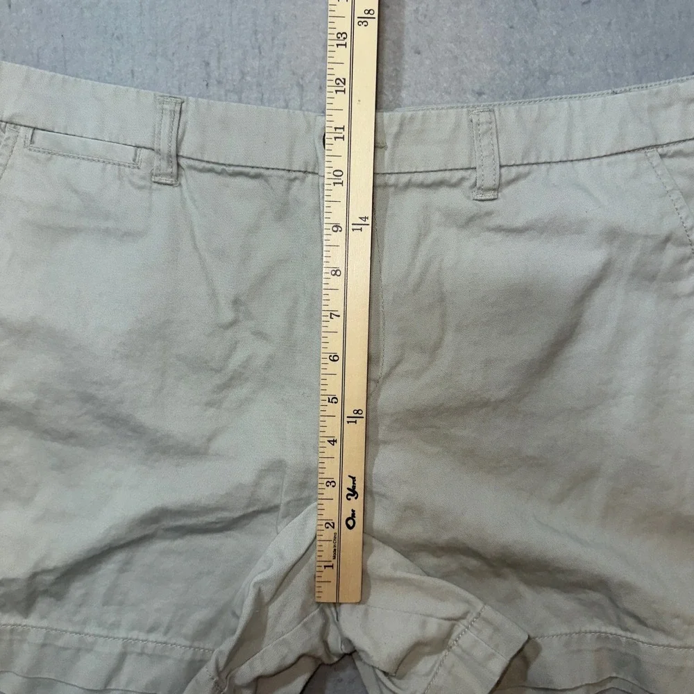 Merona Chino Shorts Women 16 Khaki‎ Excellent Cotton Mid Rise Fit 1 Casual